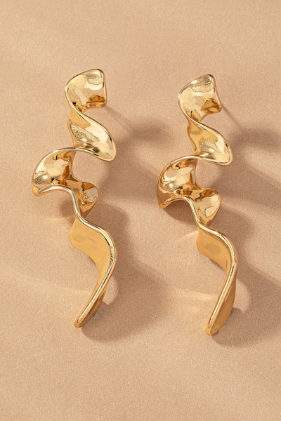 Twisted Gold Drop Earrings