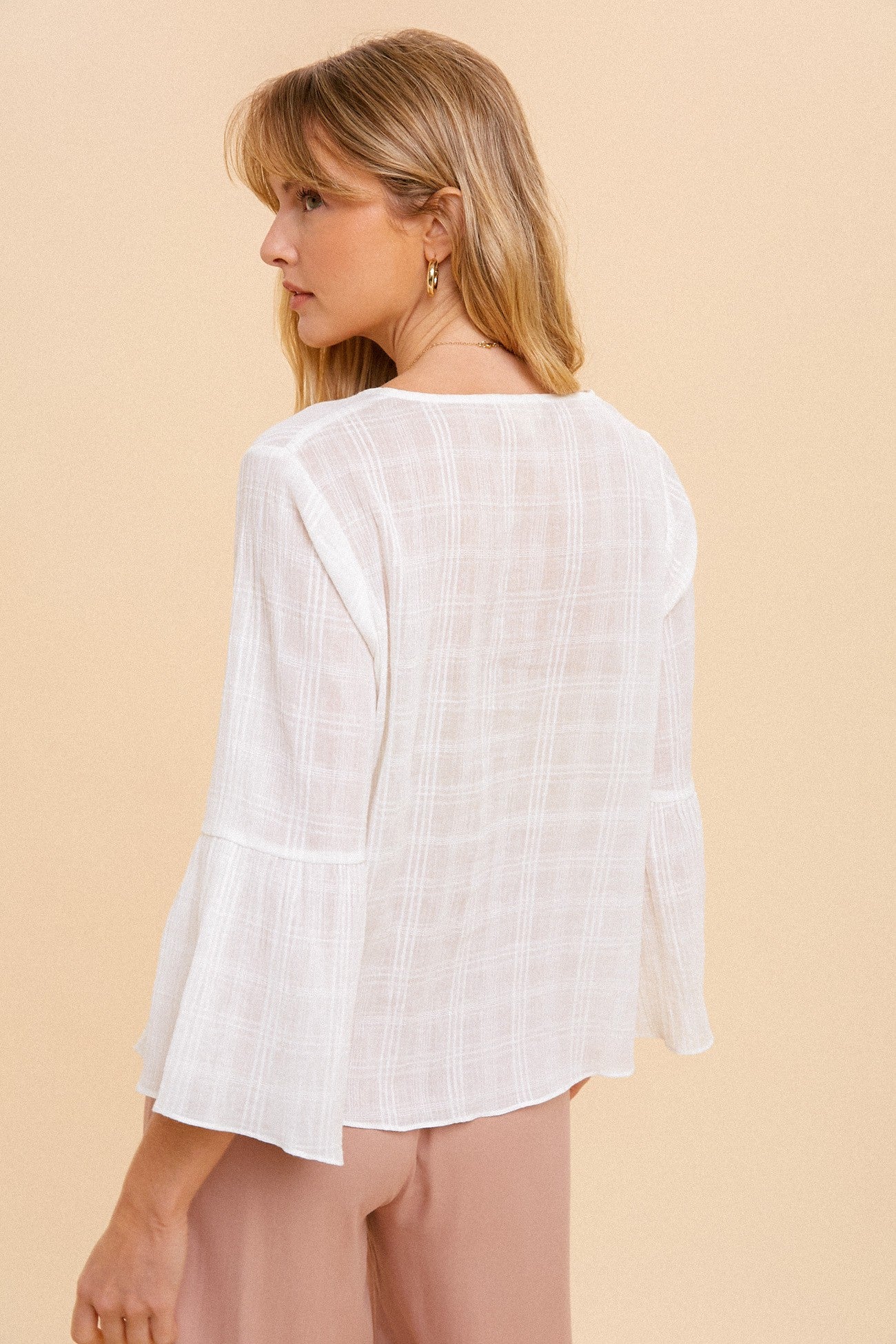 Front Tie Cotton Button Down