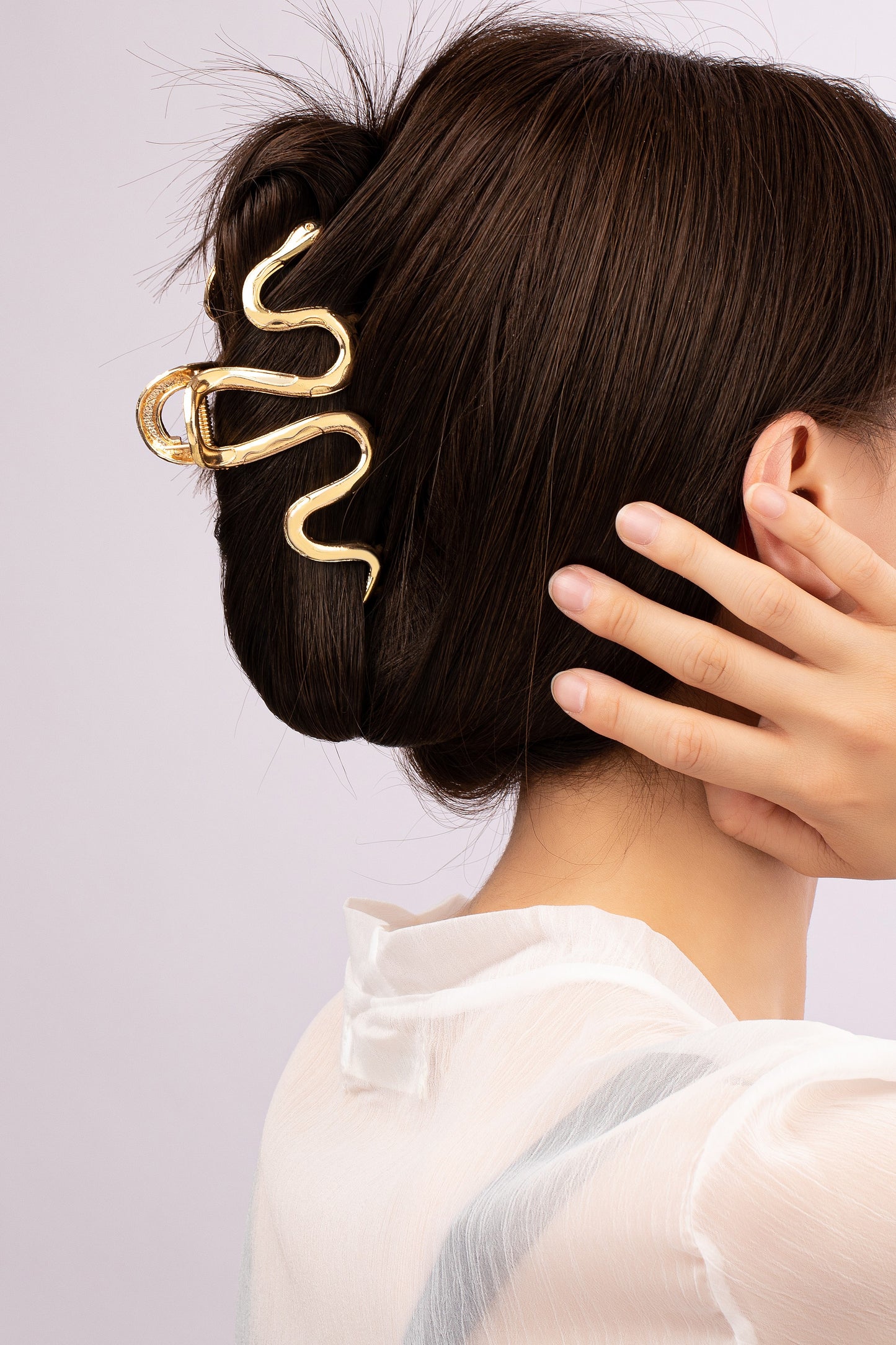Wavy Metal Snake Claw Clip