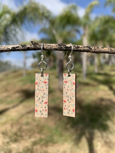 Wooden Retro Blossom Earrings