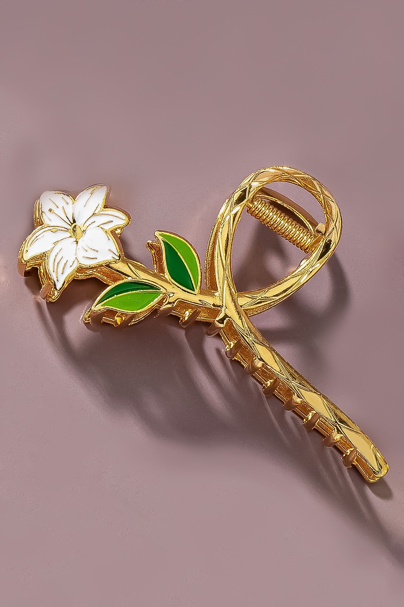 Metal Enamel Flower Hair Claw Clips