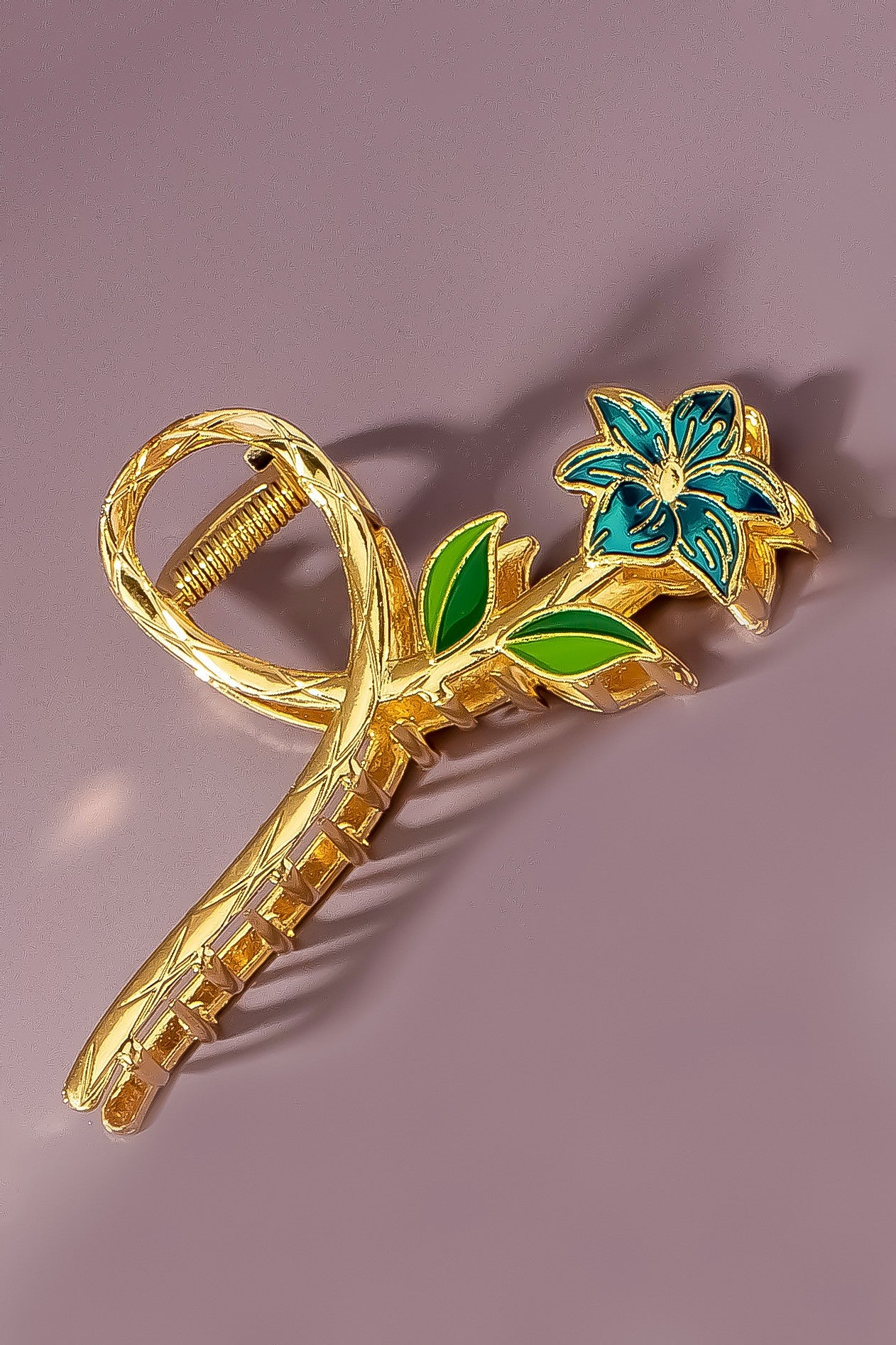 Metal Enamel Flower Hair Claw Clips
