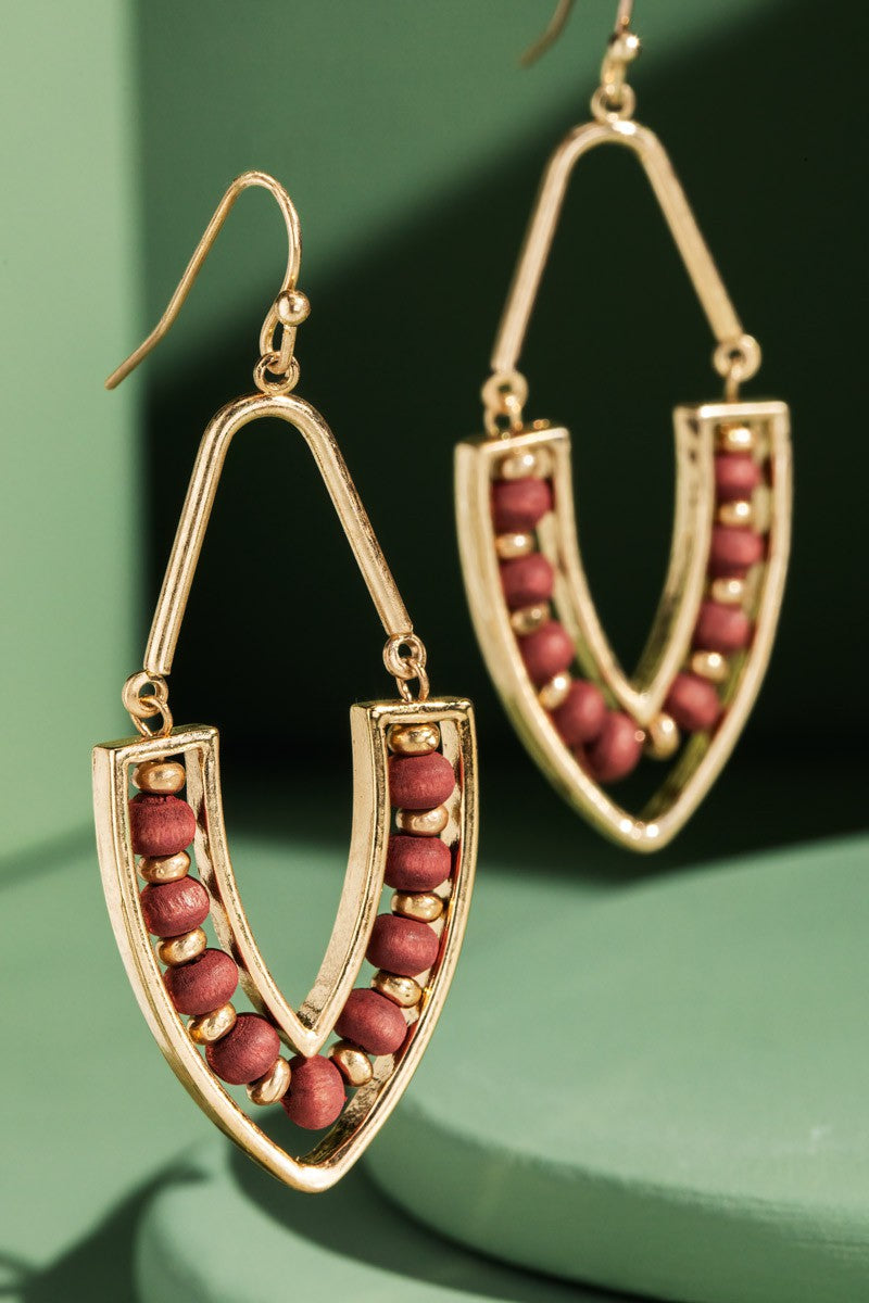 Wood Boat Shaped Earrings