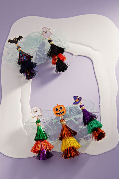 Halloween Tassel Post Earring