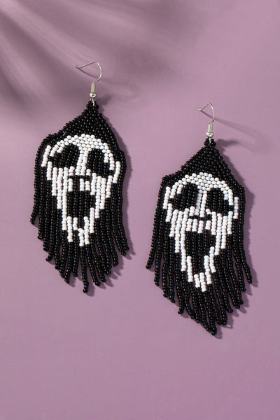 Scream Seed Bead Earrings