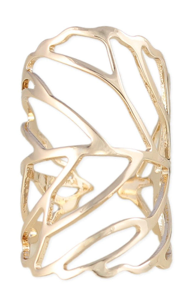 Gold Leaf Wrap Cutout Ring