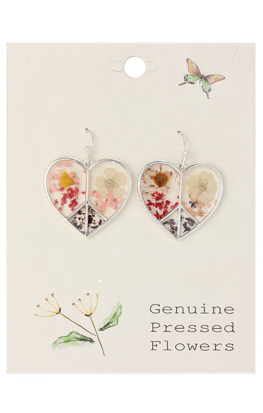 Peace & Love Dried Flowers Earrings
