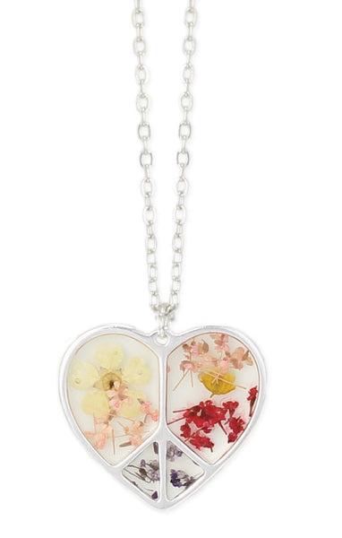 Peace & Love Dried Flowers Necklace