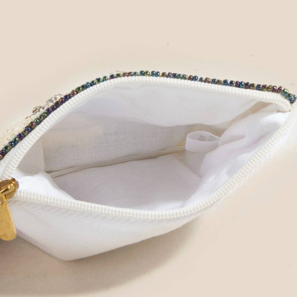 Sea Anchor & Rope Seed Beaded Coin Purse
