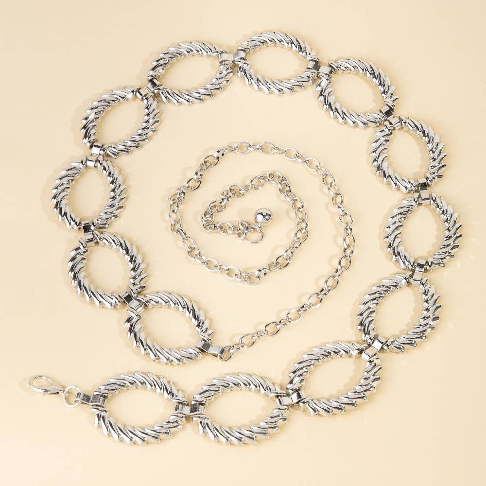 Twisted Oval Hoops Chain Belt