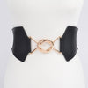 Faux Leather Wide Elastic Belt