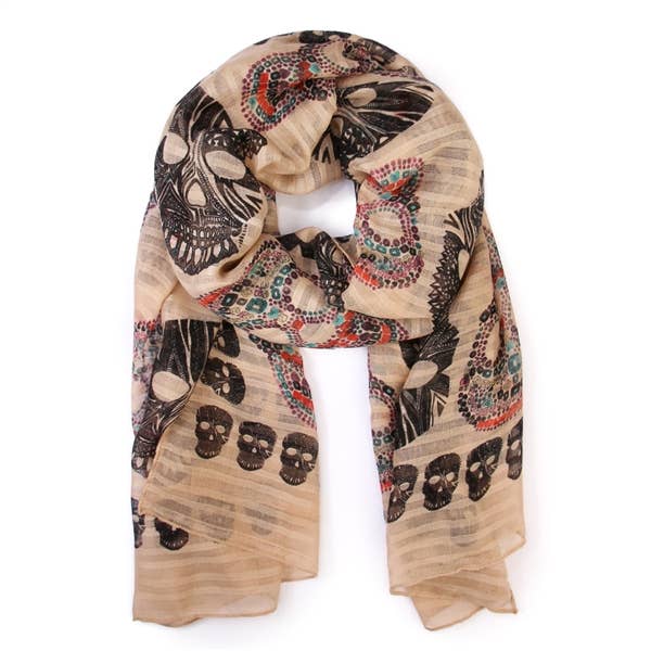 Sugar Skull Oblong Scarf