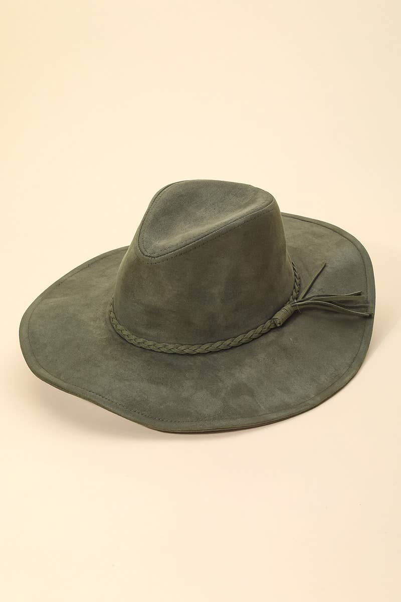 Braided Faux Suede Hat