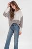 Back Tie Colorblock Sweater