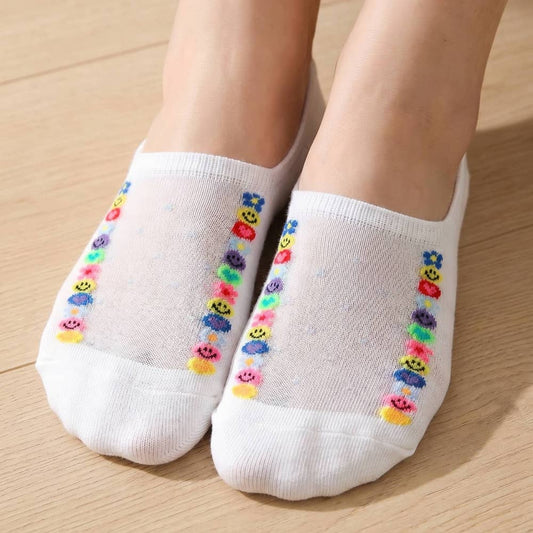 Smiley Face No Show Socks