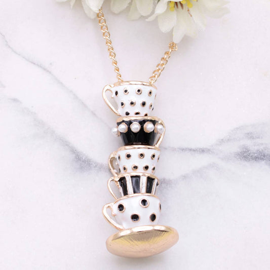 Mad Hatter Teacup Stack Necklace