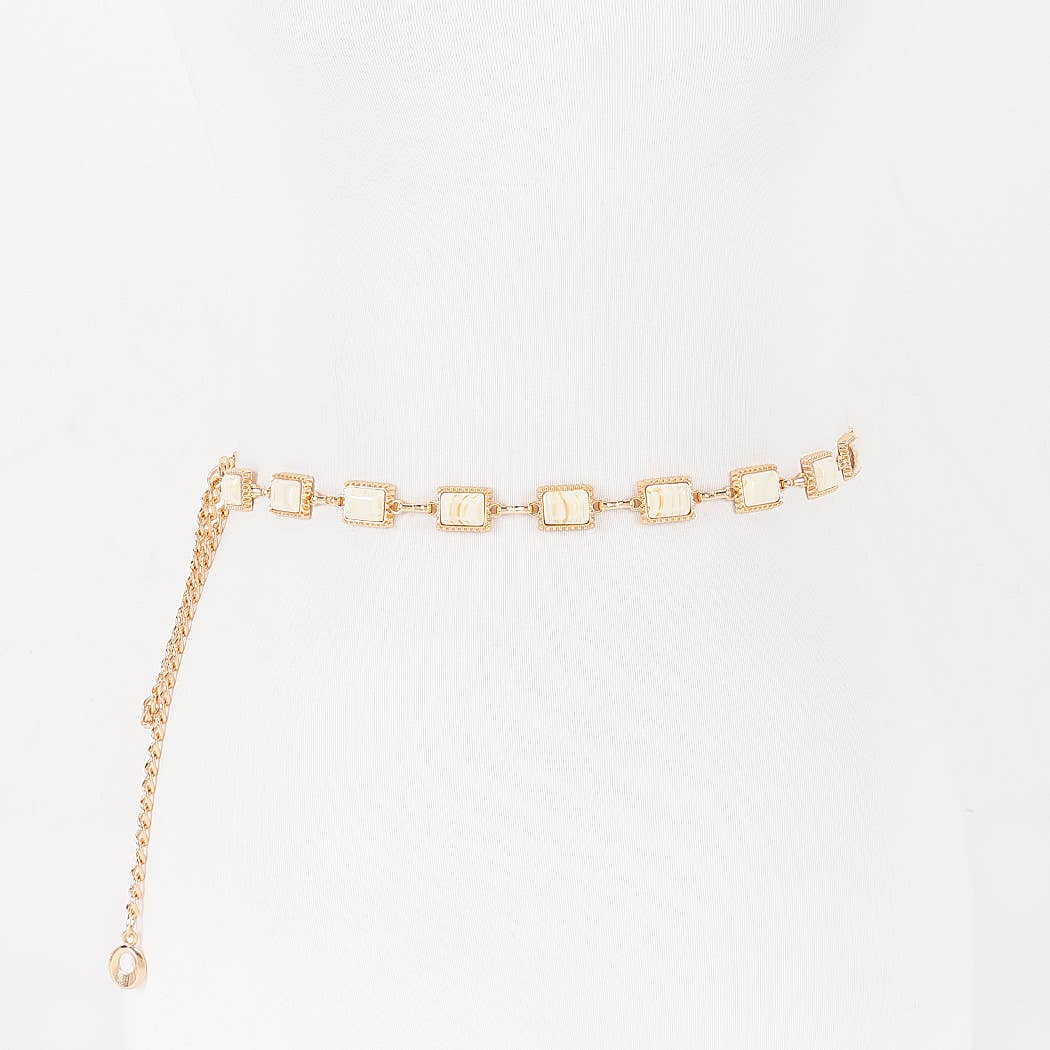 Vintage Stone Metal Chain Belt