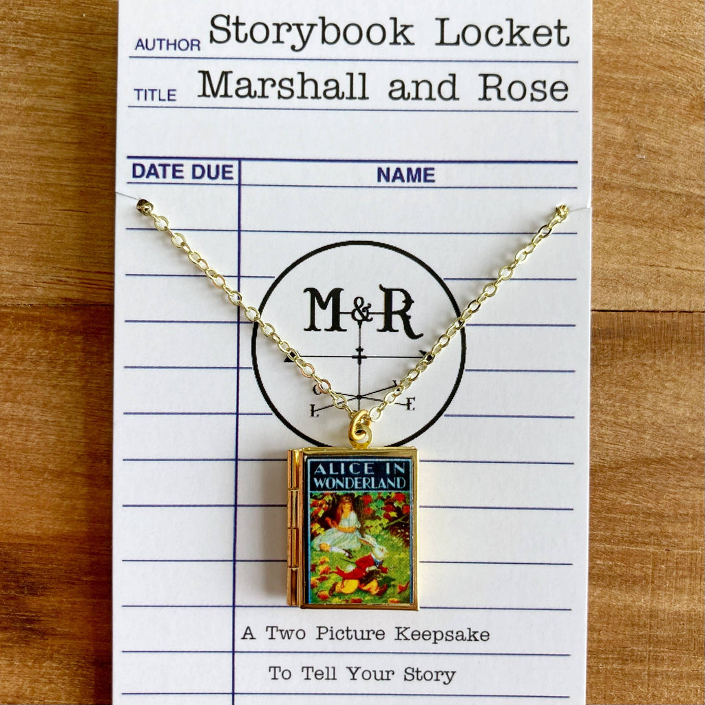 Alice In Wonderland Running Late Book Locket