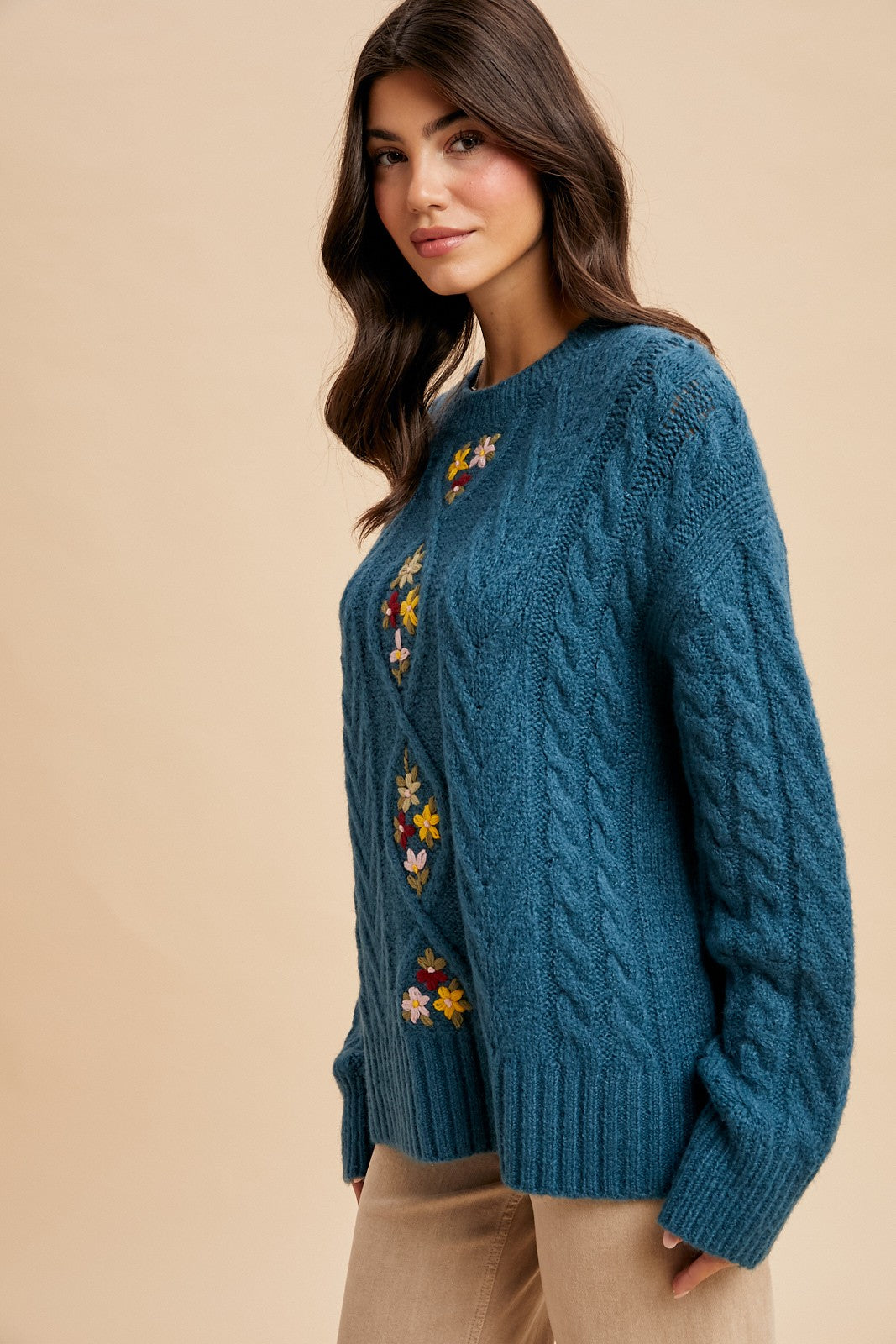 Wool Blend Embroidered Sweater