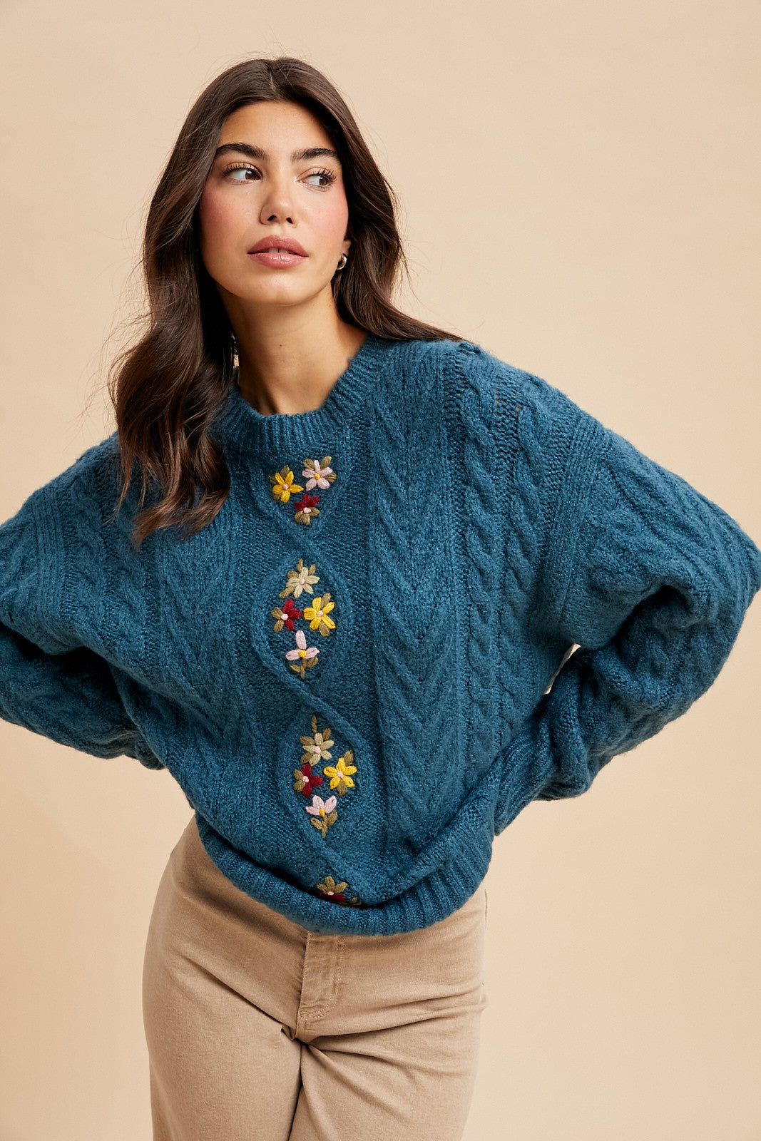 Wool Blend Embroidered Sweater
