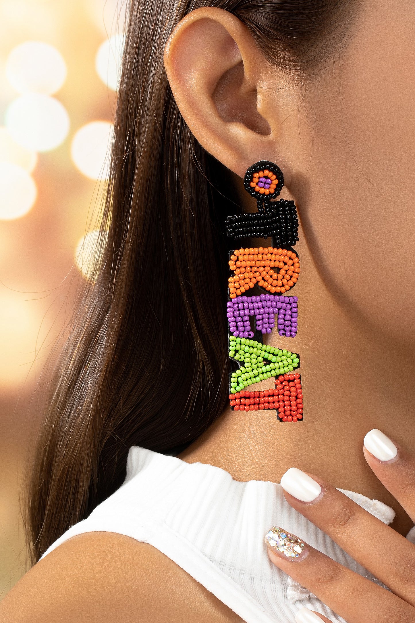 Trick or Treat Seed Bead Earrings