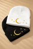 Embroidered Moon Star Beanie