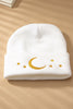 Embroidered Moon Star Beanie