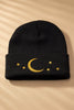 Embroidered Moon Star Beanie