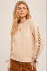 Lace Up Suede Sweater