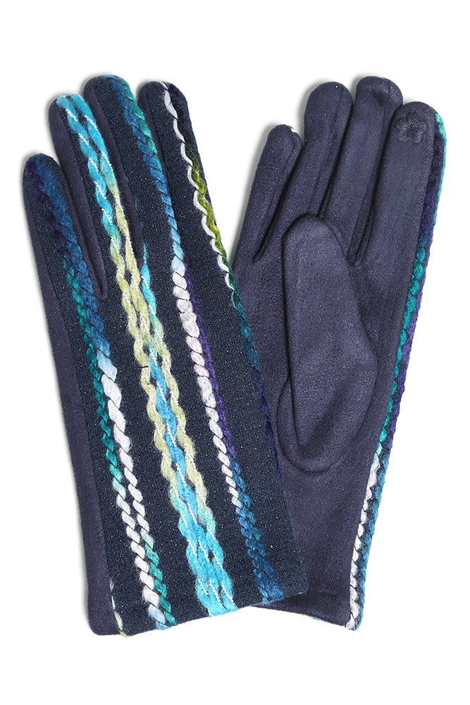 Swirled Stripe Touch Gloves