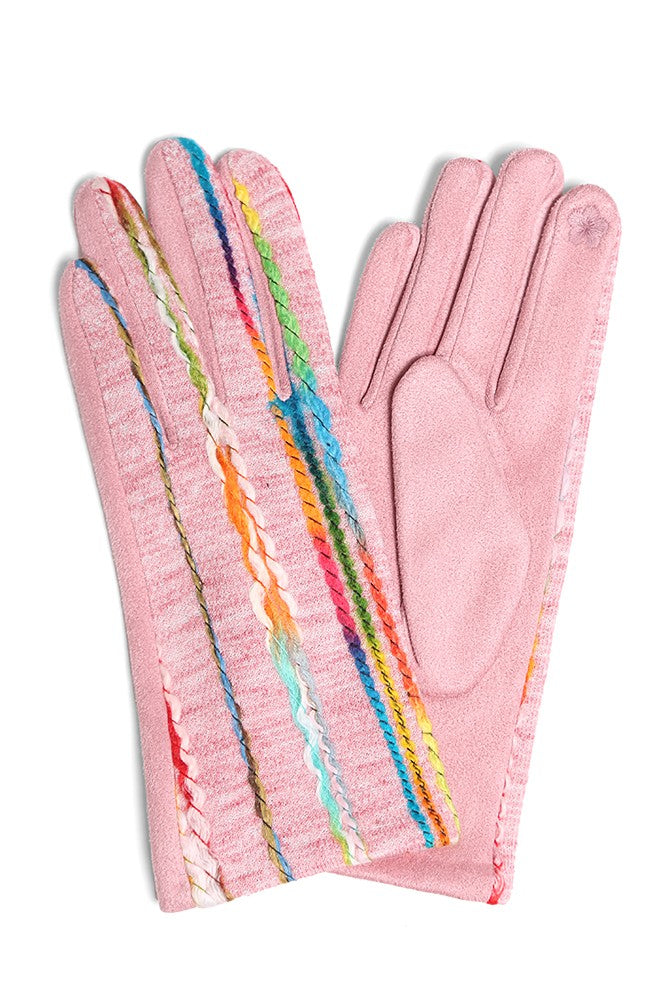Swirled Stripe Touch Gloves