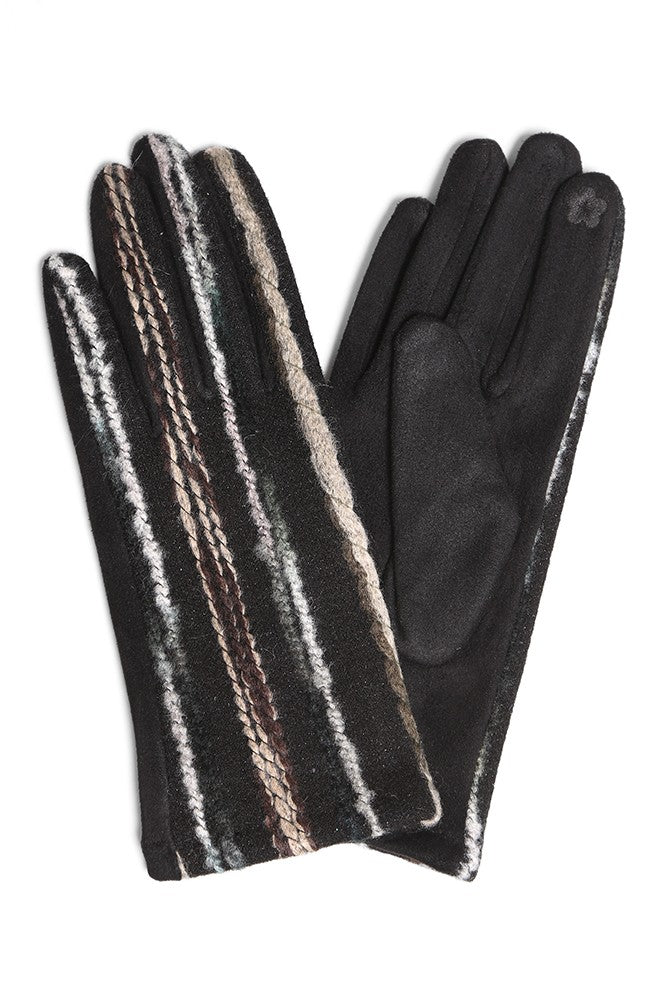 Swirled Stripe Touch Gloves