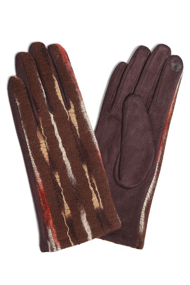 Swirled Stripe Touch Gloves