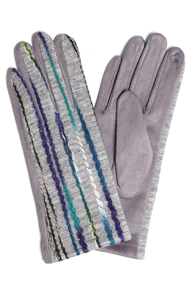 Swirled Stripe Touch Gloves