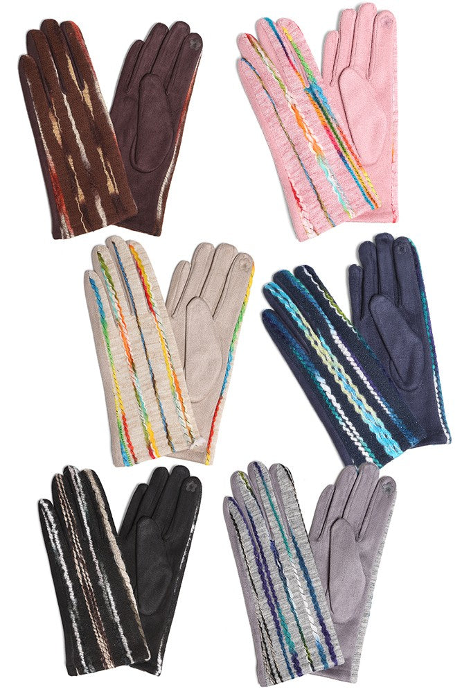Swirled Stripe Touch Gloves