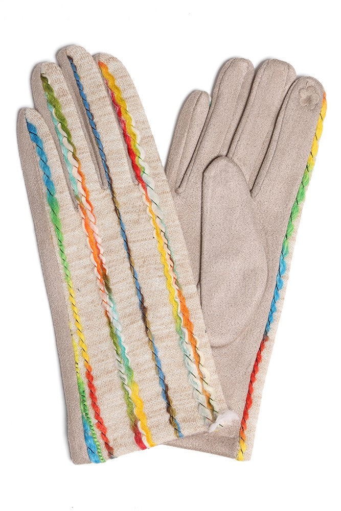 Swirled Stripe Touch Gloves