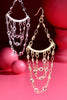 Triple Layer Crystal Drop Chain Earrings