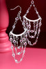 Triple Layer Crystal Drop Chain Earrings