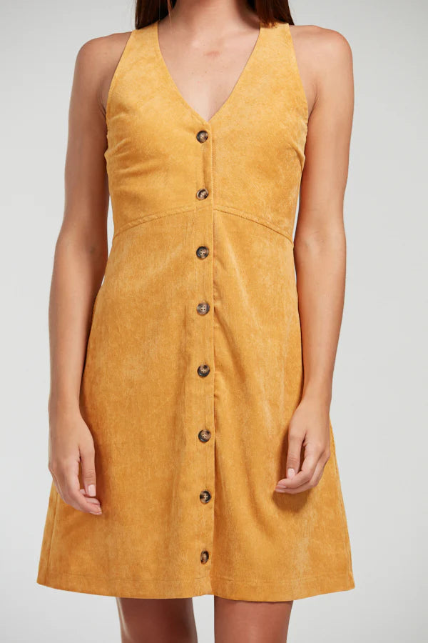 Golden Corduroy Dress