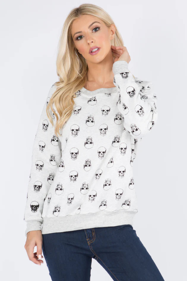 Skull Print Pullover