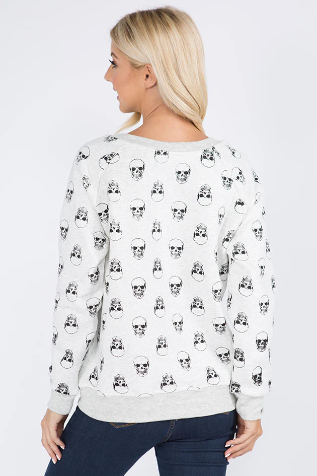 Skull Print Pullover