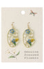 Charming Gold Face w/ Genuine Pressed Flowers Earrings
