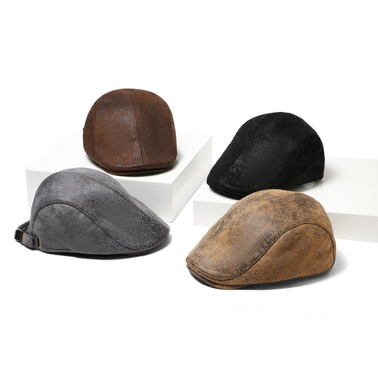 Men's Faux Aged Leather Ivy Hat
