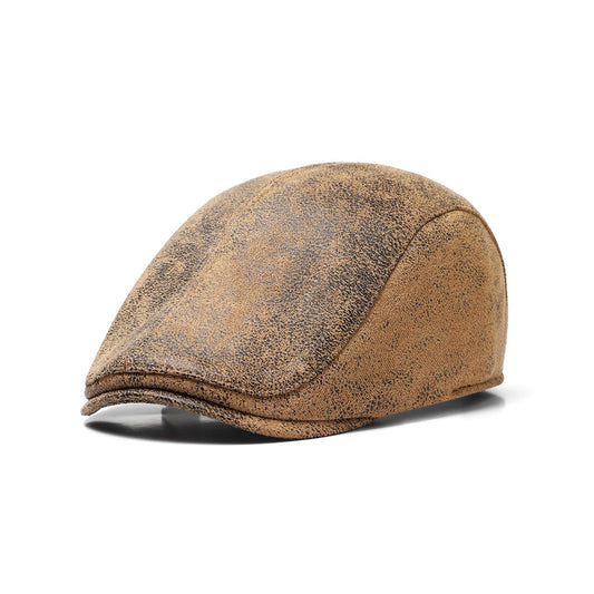 Men's Faux Aged Leather Ivy Hat