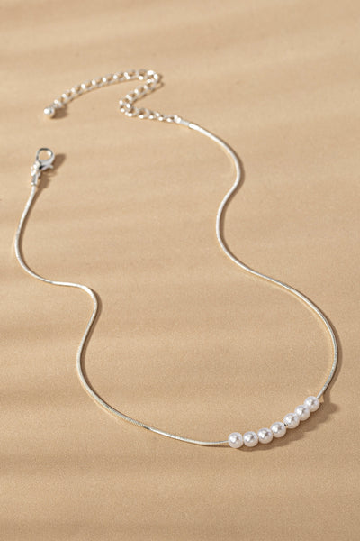 Mini Pearl Snake Chain Necklace