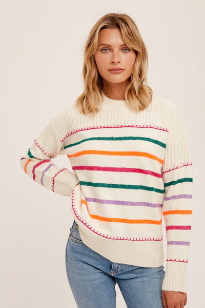 Colorful Striped Pullover