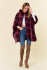 Faux Fur Coat w/ Plaid Jacquard