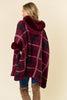 Faux Fur Coat w/ Plaid Jacquard