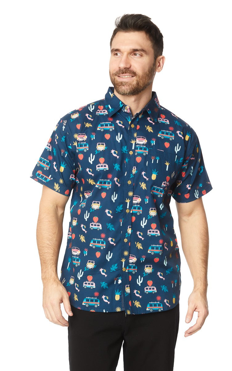 Men's Camper Print S/S Button Up