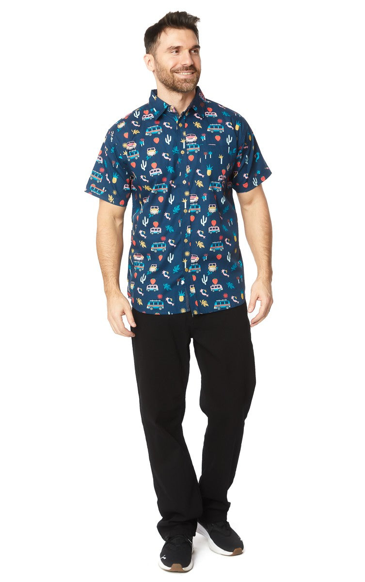 Men's Camper Print S/S Button Up